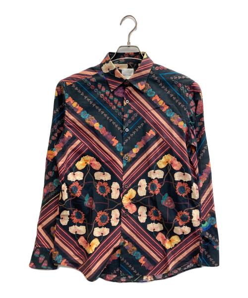 PAUL SMITH（ポールスミス）Paul Smith (ポールスミス) “VINTAGE SCARF” PRINT SHIRTS パープル サイズ:Mの古着・服飾アイテム