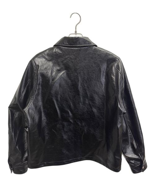 Lui's（ルイス）Lui's (ルイス) グランジシンセティックレザーZIPブルゾン ブラック サイズ:Sの古着・服飾アイテム