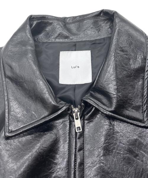 Lui's（ルイス）Lui's (ルイス) グランジシンセティックレザーZIPブルゾン ブラック サイズ:Sの古着・服飾アイテム