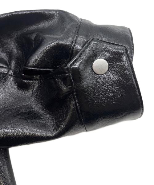 Lui's（ルイス）Lui's (ルイス) グランジシンセティックレザーZIPブルゾン ブラック サイズ:Sの古着・服飾アイテム