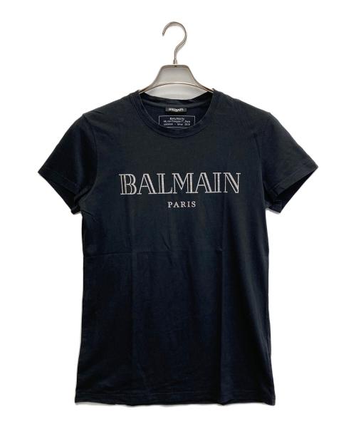 BALMAIN（バルマン）BALMAIN (バルマン) メタリックロゴTシャツ ブラック サイズ:Sの古着・服飾アイテム