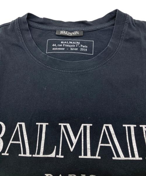 BALMAIN（バルマン）BALMAIN (バルマン) メタリックロゴTシャツ ブラック サイズ:Sの古着・服飾アイテム