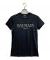 BALMAIN（バルマン）の古着「メタリックロゴTシャツ」｜ブラック