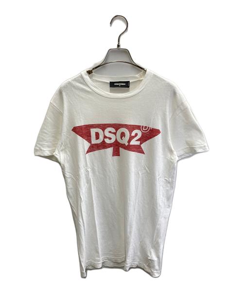 DSQUARED2（ディースクエアード）DSQUARED2 (ディースクエアード) プリントTシャツ ホワイト サイズ:Sの古着・服飾アイテム