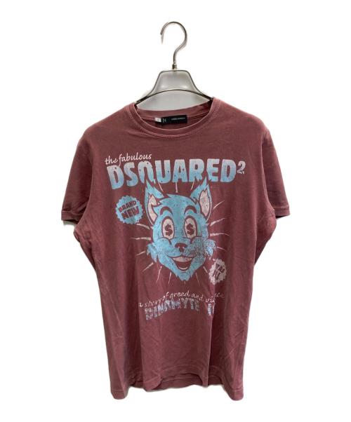 DSQUARED2（ディースクエアード）DSQUARED2 (ディースクエアード) プリントTシャツ レッド サイズ:Mの古着・服飾アイテム