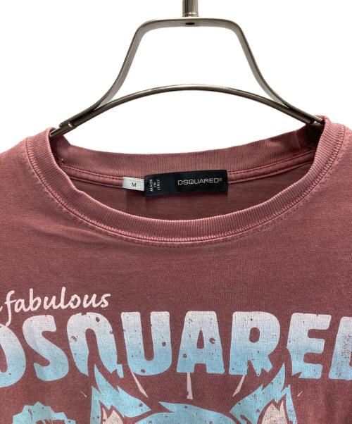 DSQUARED2（ディースクエアード）DSQUARED2 (ディースクエアード) プリントTシャツ レッド サイズ:Mの古着・服飾アイテム