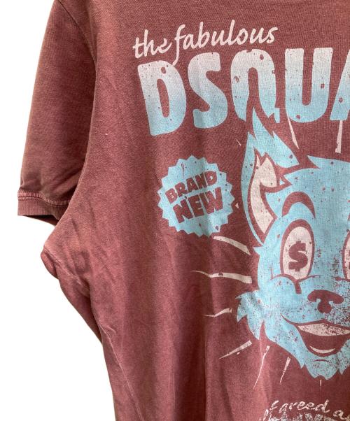 DSQUARED2（ディースクエアード）DSQUARED2 (ディースクエアード) プリントTシャツ レッド サイズ:Mの古着・服飾アイテム