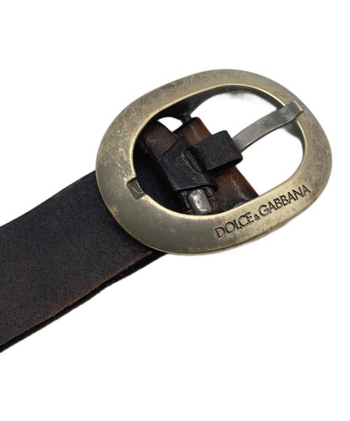 DOLCE & GABBANA（ドルチェ＆ガッバーナ）DOLCE & GABBANA (ドルチェ＆ガッバーナ) オールド レザーベルト ブラウンの古着・服飾アイテム