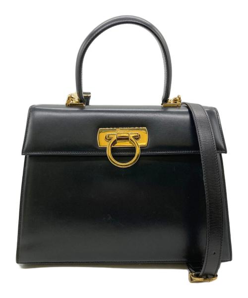 Salvatore Ferragamo（サルヴァトーレ フェラガモ）Salvatore Ferragamo (サルヴァトーレ フェラガモ) ガンチーニ2wayショルダーバッグ ブラックの古着・服飾アイテム