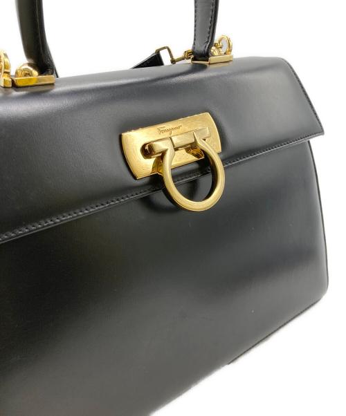 Salvatore Ferragamo（サルヴァトーレ フェラガモ）Salvatore Ferragamo (サルヴァトーレ フェラガモ) ガンチーニ2wayショルダーバッグ ブラックの古着・服飾アイテム