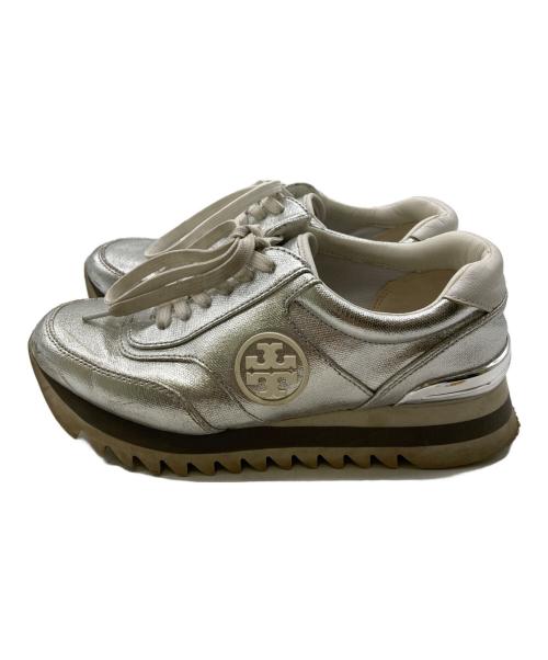 TORY BURCH（トリーバーチ）TORY BURCH (トリーバーチ) ロゴスニーカー シルバー サイズ:5.5Mの古着・服飾アイテム