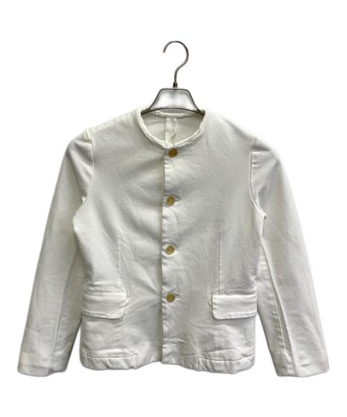 tricot COMME des GARCONS（トリココムデギャルソン）tricot COMME des GARCONS (トリココムデギャルソン) ノーカラーボタンジャケット【AD2008】 ホワイト サイズ:Sの古着・服飾アイテム