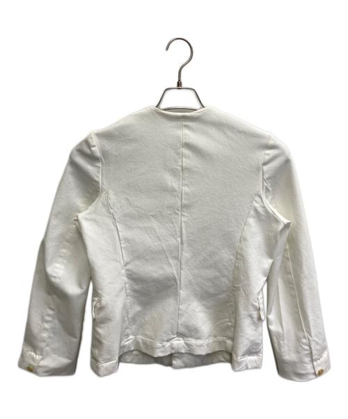 tricot COMME des GARCONS（トリココムデギャルソン）tricot COMME des GARCONS (トリココムデギャルソン) ノーカラーボタンジャケット【AD2008】 ホワイト サイズ:Sの古着・服飾アイテム