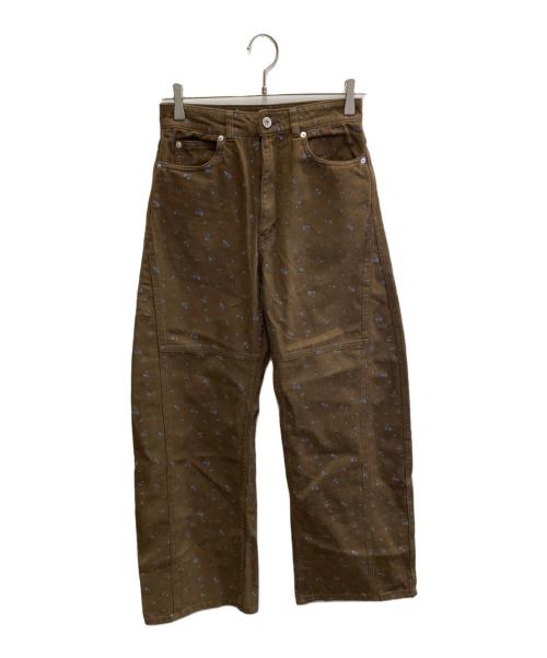 MAISON SPECIAL（メゾンスペシャル）MAISON SPECIAL (メゾンスペシャル) Small Floral Pattern Curve Silhouette Pants ブラウン サイズ:38の古着・服飾アイテム