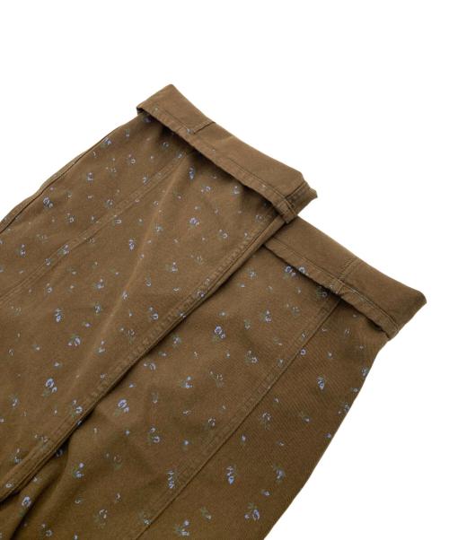 MAISON SPECIAL（メゾンスペシャル）MAISON SPECIAL (メゾンスペシャル) Small Floral Pattern Curve Silhouette Pants ブラウン サイズ:38の古着・服飾アイテム