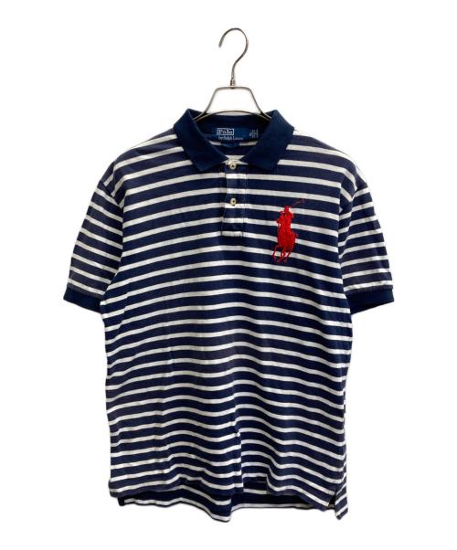 POLO RALPH LAUREN（ポロ・ラルフローレン）POLO RALPH LAUREN (ポロ・ラルフローレン) BIG PONY ポロシャツ ネイビー×ホワイト サイズ:XLの古着・服飾アイテム