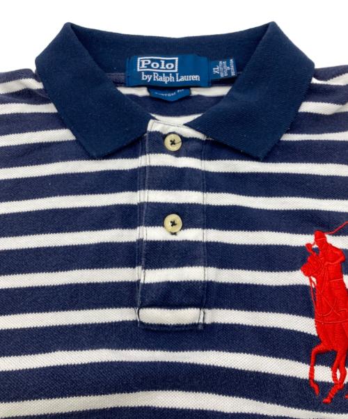 POLO RALPH LAUREN（ポロ・ラルフローレン）POLO RALPH LAUREN (ポロ・ラルフローレン) BIG PONY ポロシャツ ネイビー×ホワイト サイズ:XLの古着・服飾アイテム