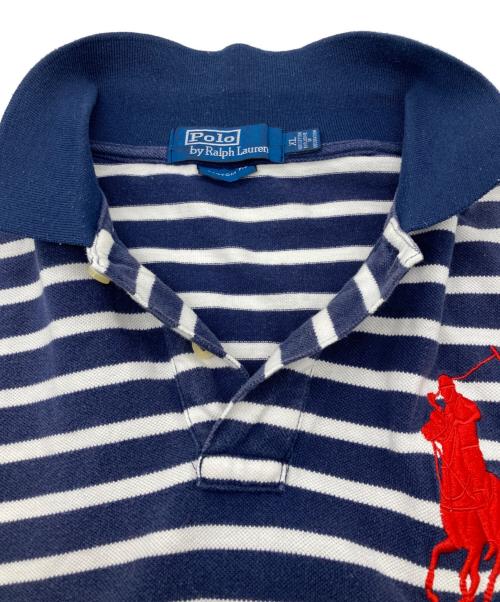 POLO RALPH LAUREN（ポロ・ラルフローレン）POLO RALPH LAUREN (ポロ・ラルフローレン) BIG PONY ポロシャツ ネイビー×ホワイト サイズ:XLの古着・服飾アイテム
