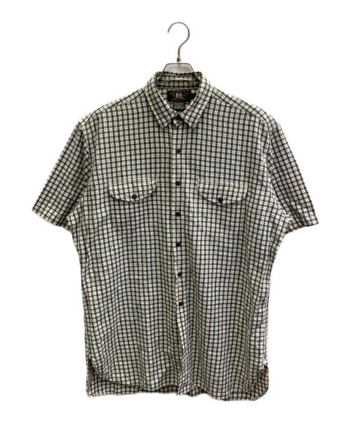 RRL（ダブルアールエル）RRL (ダブルアールエル) チェックシャツ グリーン×ホワイト サイズ:Lの古着・服飾アイテム