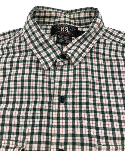 RRL（ダブルアールエル）RRL (ダブルアールエル) チェックシャツ グリーン×ホワイト サイズ:Lの古着・服飾アイテム