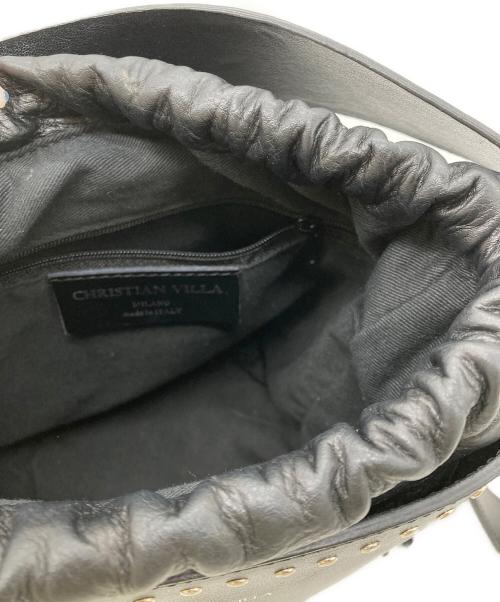 CHRISTIAN VILLA（クリスチャンヴィラ）CHRISTIAN VILLA (クリスチャンヴィラ) バケツ型ショルダーバッグ ブラックの古着・服飾アイテム