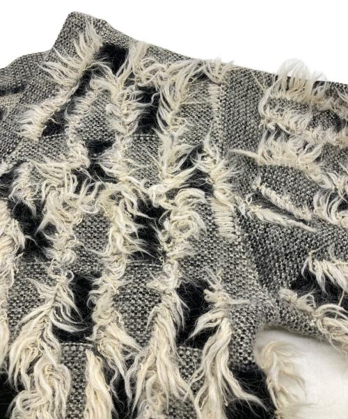 Lallia Mu（ラリア ムー）Lallia Mu (ラリア ムー) jaguard knit cardigan ブラック×アイボリー サイズ:38の古着・服飾アイテム