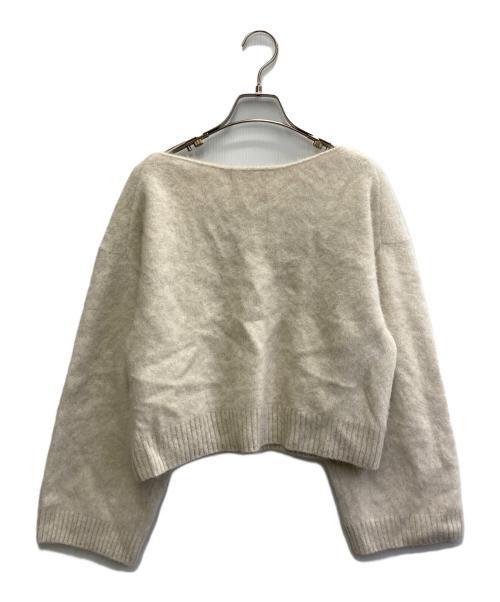 stola.（ストラ）stola. (ストラ) FOXUネックニットプルオーバー ホワイト サイズ:Fの古着・服飾アイテム