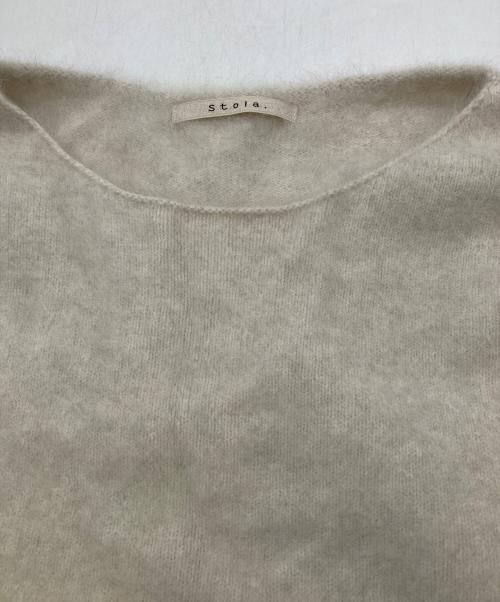 stola.（ストラ）stola. (ストラ) FOXUネックニットプルオーバー ホワイト サイズ:Fの古着・服飾アイテム