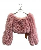 eimy istoireエイミーイストワール）の古着「ボリュームチュールオフショルトップス」｜ピンク