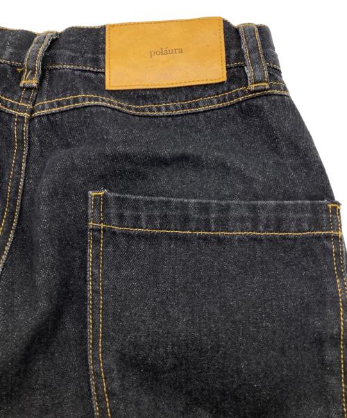 polaura（ポロ―ラ）polaura (ポロ―ラ) ロールアップストレートデニム ブラック サイズ:Mの古着・服飾アイテム