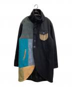 Harris Tweed×SPEPハリスツイード×）の古着「切替コート」｜ブラック