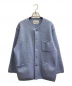 Yonetomi NEW BASICヨネトミニューベーシック）の古着「ウール フェルト ニット ジャケット」｜ブルー