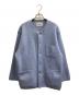 Yonetomi NEW BASIC（ヨネトミニューベーシック）の古着「ウール フェルト ニット ジャケット」｜ブルー