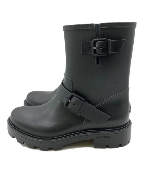 JIMMY CHOO（ジミーチュウ）JIMMY CHOO (ジミーチュウ) レインブーツ ブラック サイズ:38の古着・服飾アイテム