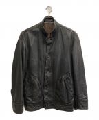 MEN'S TENORASメンズティラノス）の古着「ラムレザーステッチジャケット」｜ブラウン
