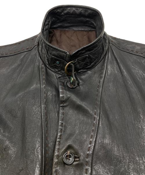 MEN'S TENORAS（メンズティラノス）MEN'S TENORAS (メンズティラノス) ラムレザーステッチジャケット ブラウン サイズ:表記無の古着・服飾アイテム