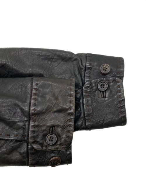 MEN'S TENORAS（メンズティラノス）MEN'S TENORAS (メンズティラノス) ラムレザーステッチジャケット ブラウン サイズ:表記無の古着・服飾アイテム