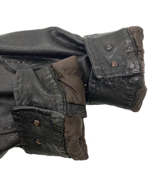 MEN'S TENORAS（メンズティラノス）MEN'S TENORAS (メンズティラノス) ラムレザーステッチジャケット ブラウン サイズ:表記無の古着・服飾アイテム