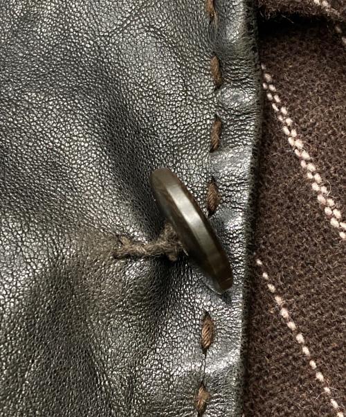 MEN'S TENORAS（メンズティラノス）MEN'S TENORAS (メンズティラノス) ラムレザーステッチジャケット ブラウン サイズ:表記無の古着・服飾アイテム