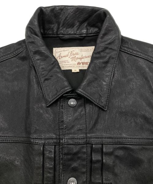 AVIREX（アヴィレックス）AVIREX (アヴィレックス) OLD TIMES LEATHER WORK JACKET ブラック サイズ:XLの古着・服飾アイテム