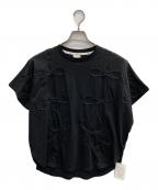 margaux vintageマルゴー ヴィンテージ）の古着「25SS コードエンブロイダリ―カットソー」｜ブラック