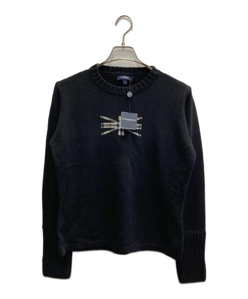 BURBERRY LONDON（バーバリーロンドン）BURBERRY LONDON (バーバリーロンドン) カシミヤ混ニット【イタリア製】 ブラック サイズ:L 未使用品の古着・服飾アイテム