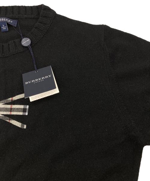 BURBERRY LONDON（バーバリーロンドン）BURBERRY LONDON (バーバリーロンドン) カシミヤ混ニット【イタリア製】 ブラック サイズ:L 未使用品の古着・服飾アイテム