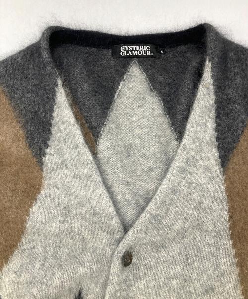 Hysteric Glamour（ヒステリックグラマー）Hysteric Glamour (ヒステリックグラマー) ダイヤ柄 編込 CD ブラウン×グレー サイズ:Sの古着・服飾アイテム