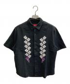 SUPREMEシュプリーム）の古着「23SS Needlepoint S/S Shirt」｜ブラック