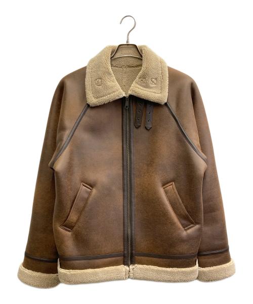 KBF（ケービーエフ）KBF (ケービーエフ) エコレザームートンジャケット ブラウン サイズ:ONEの古着・服飾アイテム