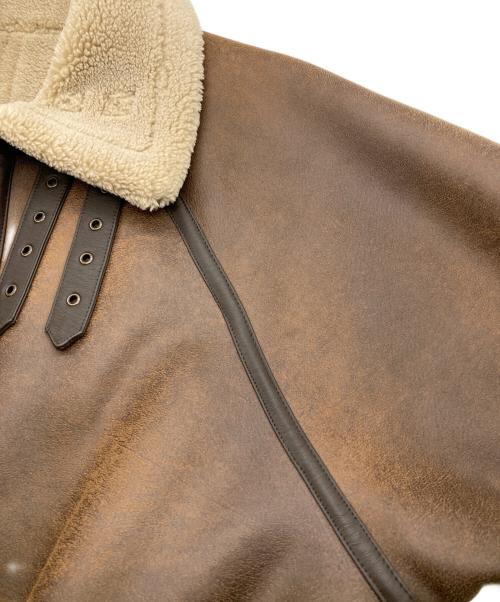 KBF（ケービーエフ）KBF (ケービーエフ) エコレザームートンジャケット ブラウン サイズ:ONEの古着・服飾アイテム