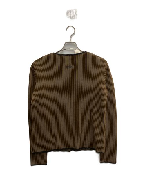 FENDI（フェンディ）FENDI (フェンディ) アンサンブル リブニットカーディガン ブラウン×ブラック サイズ:44の古着・服飾アイテム