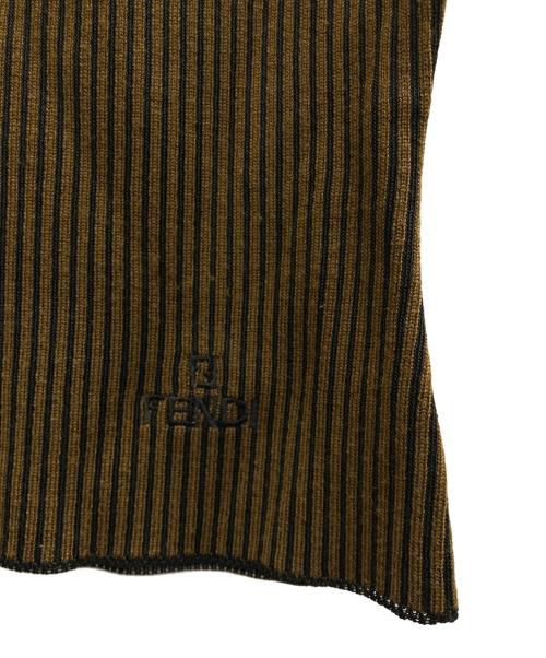 FENDI（フェンディ）FENDI (フェンディ) アンサンブル リブニットカーディガン ブラウン×ブラック サイズ:44の古着・服飾アイテム