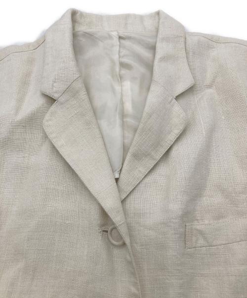 ISSEY MIYAKE（イッセイミヤケ）ISSEY MIYAKE (イッセイミヤケ) リネンハーフコート ホワイト サイズ:9の古着・服飾アイテム